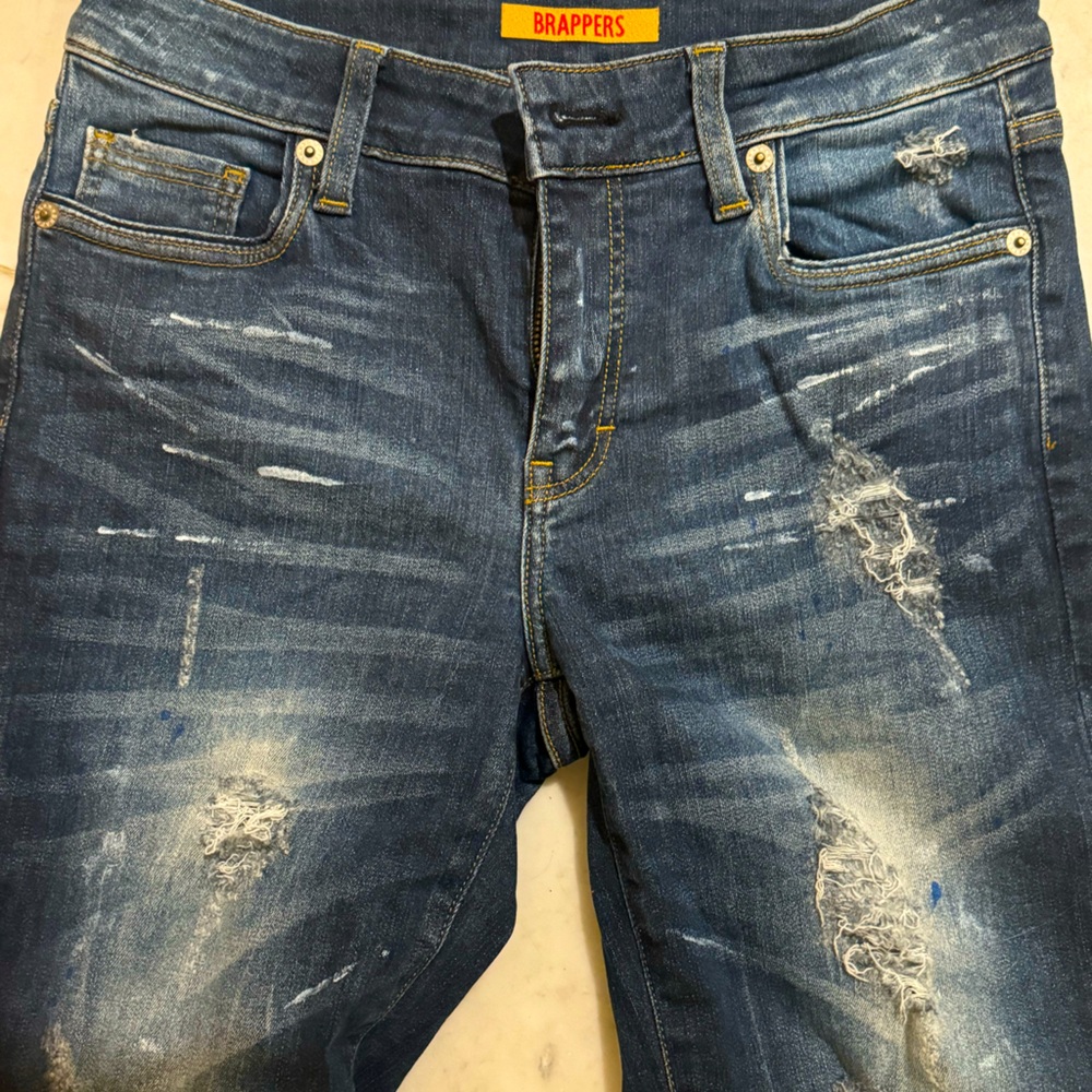 Brappers jeans super, distressed dark wash